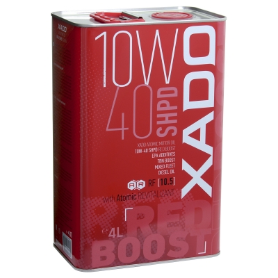Моторна олива XADO Atomic Oil 10W-40 SHPD (SL/CI-4) RED BOOST напівсинтетична 4л.