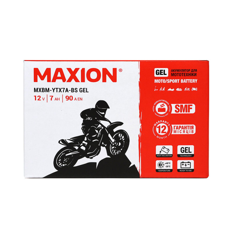 Мото акумулятор MAXION 24MXBM-YTX7A-BS GEL (12V, 7Ah, 90A, +/-) - Зображення 2