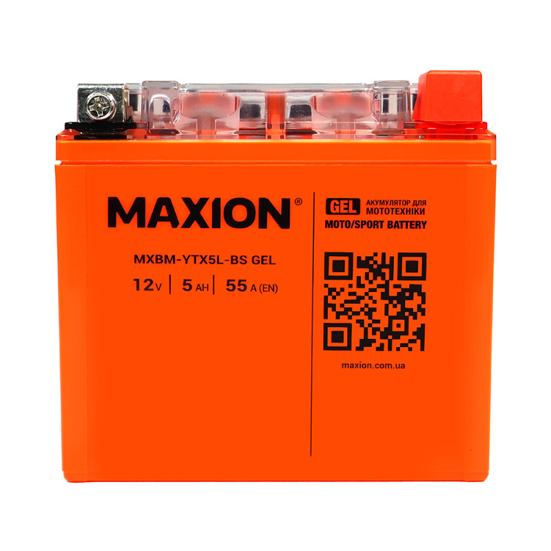 Мото акумулятор MAXION MXBM-YTX5L-BS GEL (12V, 5Ah, 55A)