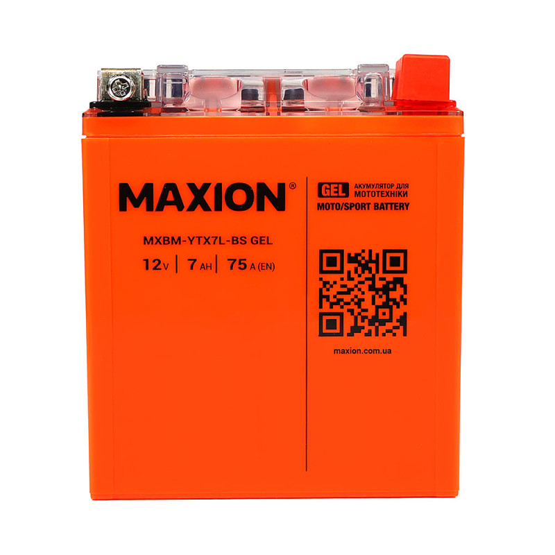 Мото акумулятор MAXION 24MXBM-YTX7L-BS GEL (12V, 7Ah, 75A, -/+)
