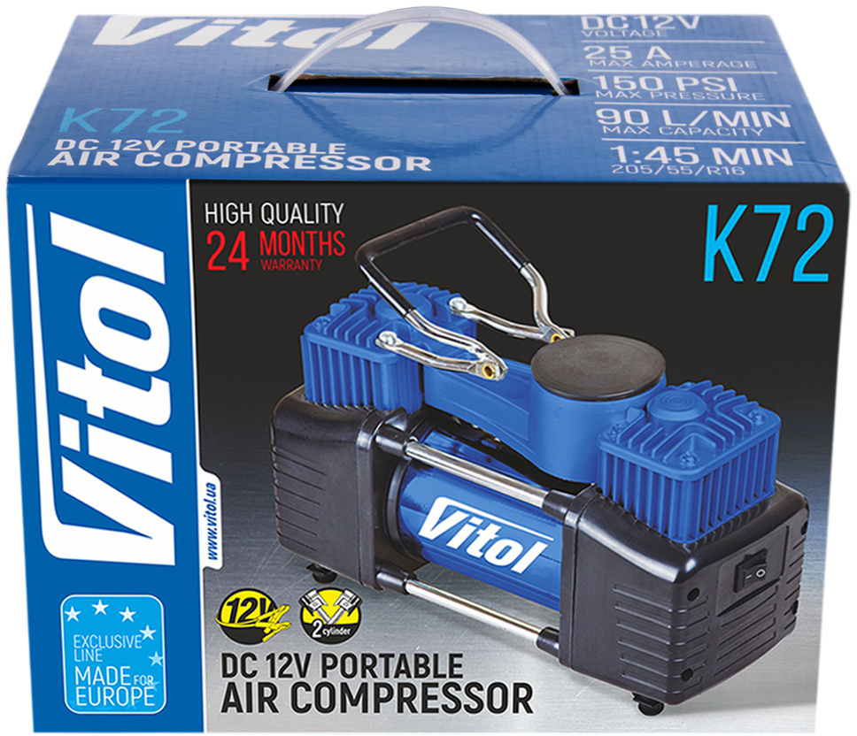 Компресор автомобільний Vitol K-72 - Зображення 3