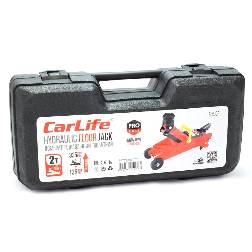 Домкрат підкатний CarLife 2т 135-335мм FJ590P - Зображення 3