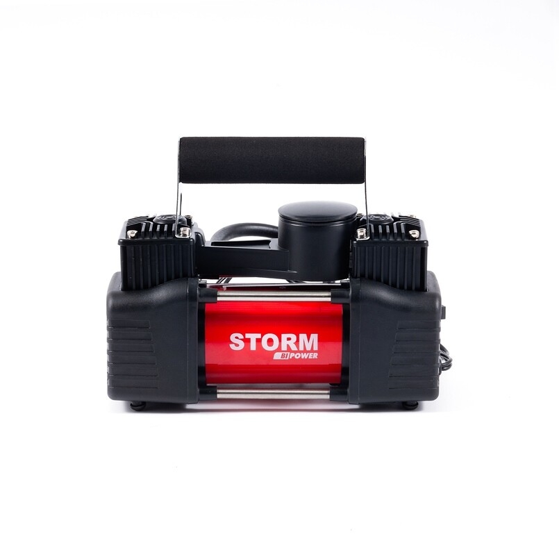 Автокомпресор Storm Bi-Power 2-циліндровий із затискачами АКБ 10 Атм 85 л/хв 360 Вт (20400) - Зображення 2