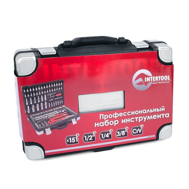 Професійний набір інструментів 151од, Cr-V INTERTOOL ET-7151 - Зображення 8