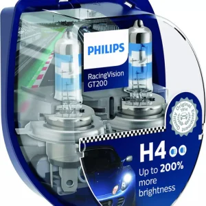 Автолампи Philips H4 RacingVision GT200 + 200% 2 шт. (12342RGTS2)
