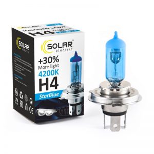 Галогенова лампа Solar H4 12V 60/55W P43t-38 StarBlue 4200K (1244)