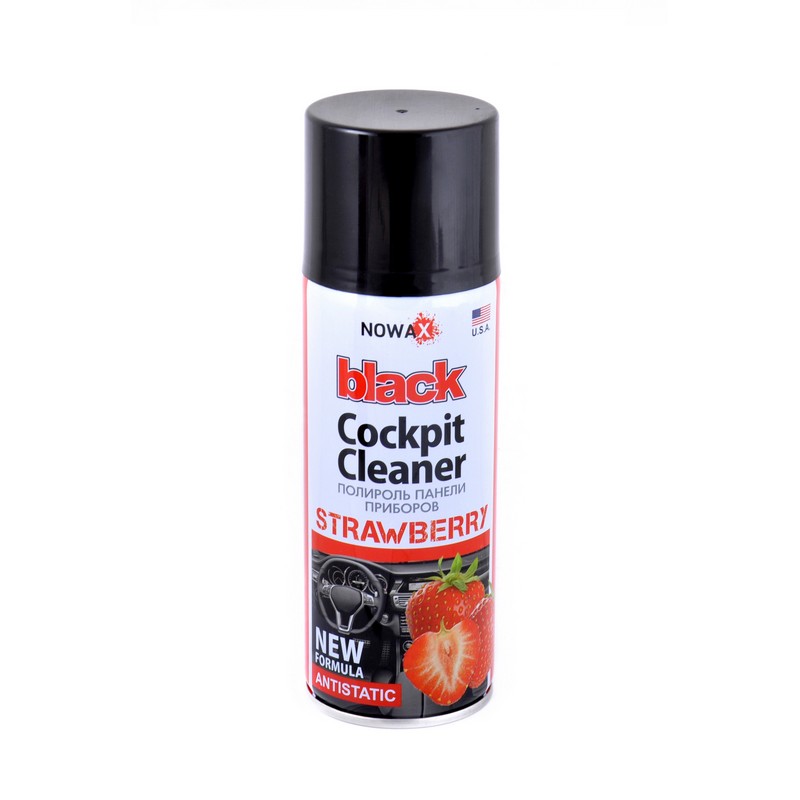 Поліроль панелі приладів NOWAX BLACK Cockpit Cleaner 200ml, полуниця