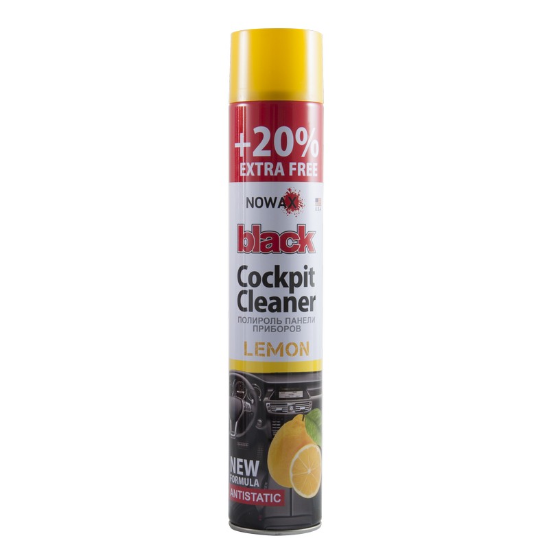 Поліроль панелі приладів NOWAX BLACK Cockpit Cleaner 750ml, лимон