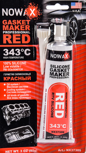 Герметик прокладок високотемпературний NOWAX +343⁰C червоний 85г (NX37309)