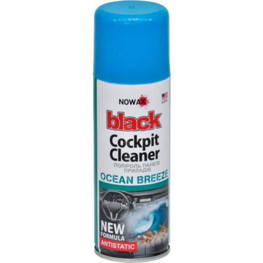 Поліроль панелі приладів NOWAX BLACK Cockpit Cleaner 200ml, океан бриз