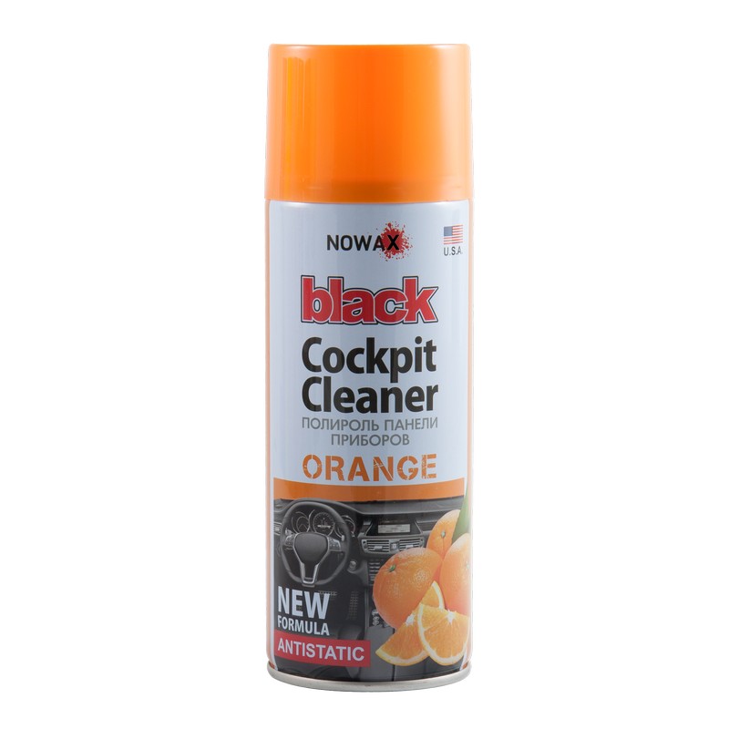 Поліроль панелі приладів NOWAX BLACK Cockpit Cleaner 450ml, апельсин