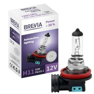 Галогенова лампа Brevia H11 12V 55W PGJ19-2 Power +30% CP 12011PC