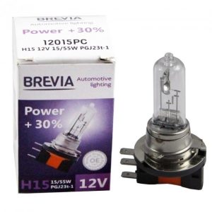 Галогенова лампа Brevia 12015PC H15 12V 15/55W PGJ23t-1 Power +30% CP