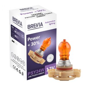 Галогенова лампа Brevia PSY24W 12V 24W PG20/4 AMBER Power +30% CP 12226C