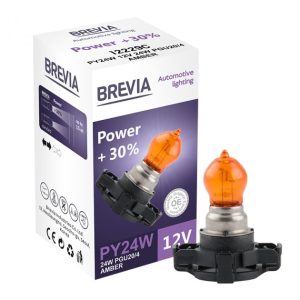 Галогенова лампа Brevia PY24W 12V 24W PGU20/4 AMBER Power +30% CP 12229C