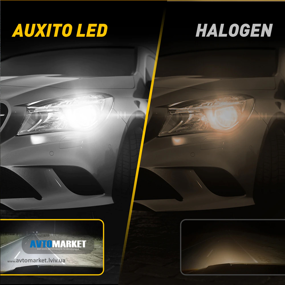 Світлодіодна галогенна лампа AUXITO H7 LED 6500K 60Вт (білий) - Зображення 2