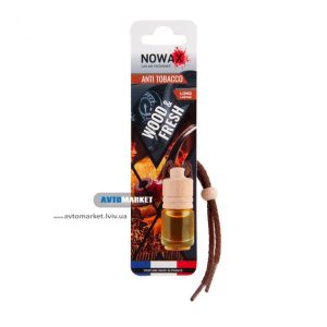 Ароматизатор автомобільний підвісний Nowax Wood and Fresh Anti Tobacco рідина (NX07701)