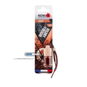 Ароматизатор автомобільний підвісний Nowax Wood Fresh Coffee рідина (NX07704)