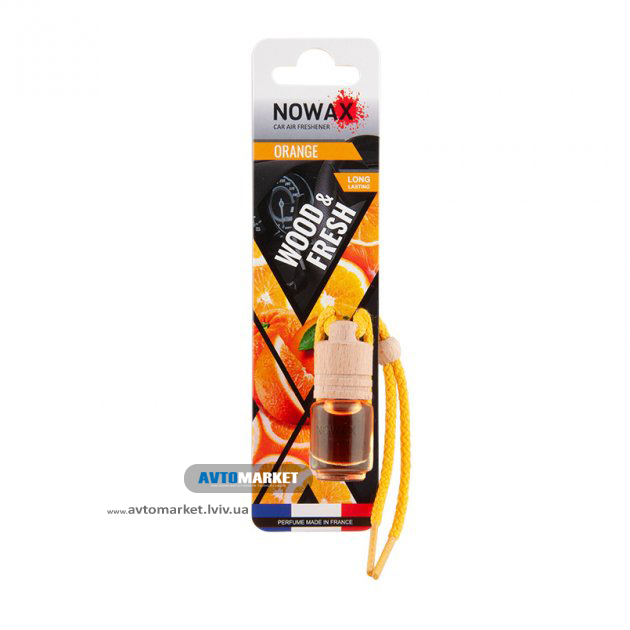 Ароматизатор автомобільний підвісний Nowax Wood Fresh Orange рідина (NX07709)