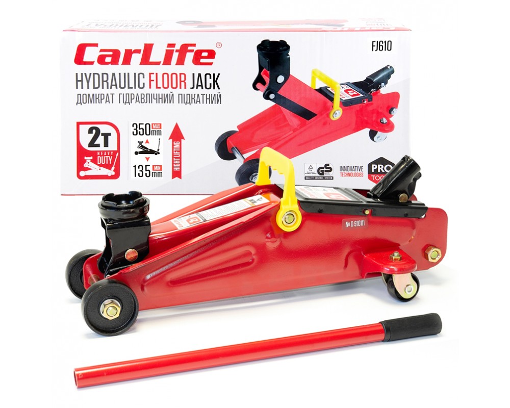Домкрат підкатний CarLife 2т 135-350мм FJ610