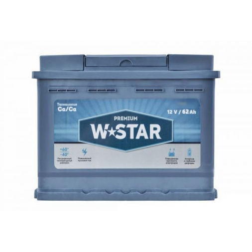 Автомобільний акумулятор W STAR Premium 62 Ah Euro 640EN (5627104)