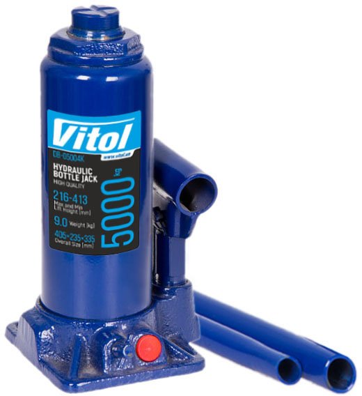 Домкрат гідравлічний пляшковий Vitol 5 т 216-413 мм(ДБ-05004)