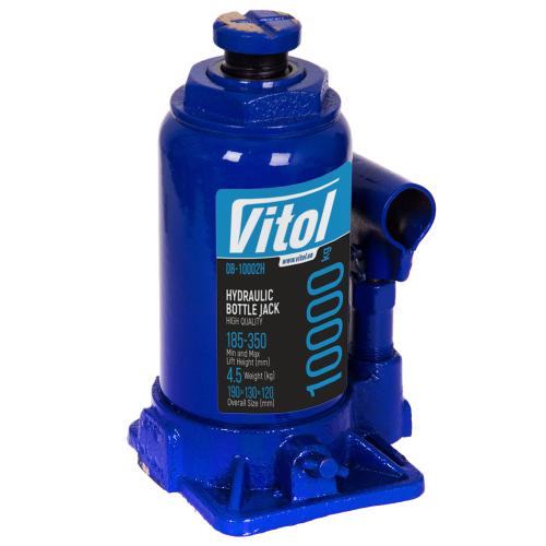 Домкрат гідравлічний пляшковий Vitol 10т 190-350мм (ДБ-10002H)