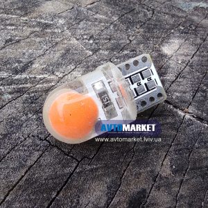 LED лампа T10 W5W 2 кристали 12V в силіконі червона mini