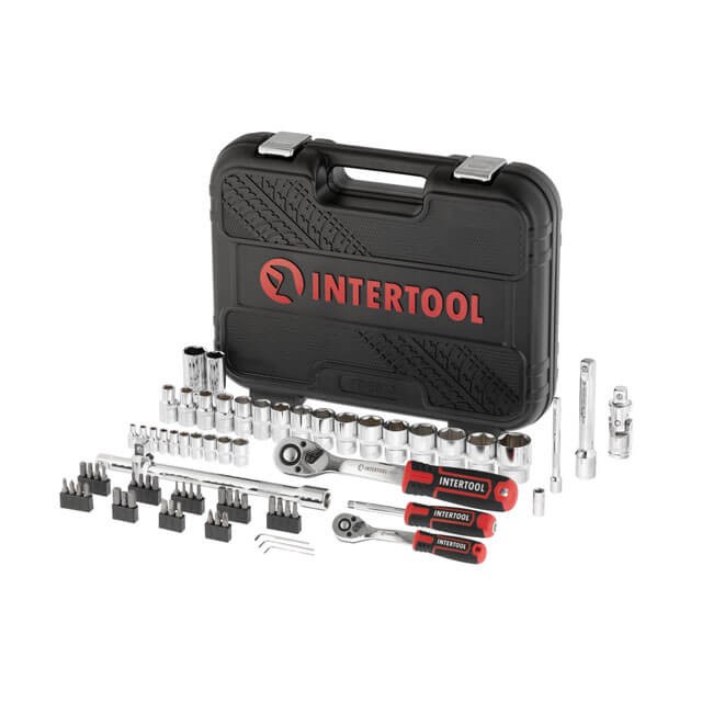 Набір інструментів 73 од. STORM, 1/2 ", 1/4", Cr-V INTERTOOL ET-8073 - Зображення 2