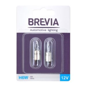 Автолампа Brevia H6W 12V 6W BA9s B2 blister 2шт. (12332B2)