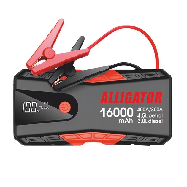 Пусковий пристрій Alligator Jump Starter 400A/800A 16000mAh JS840 - Зображення 2