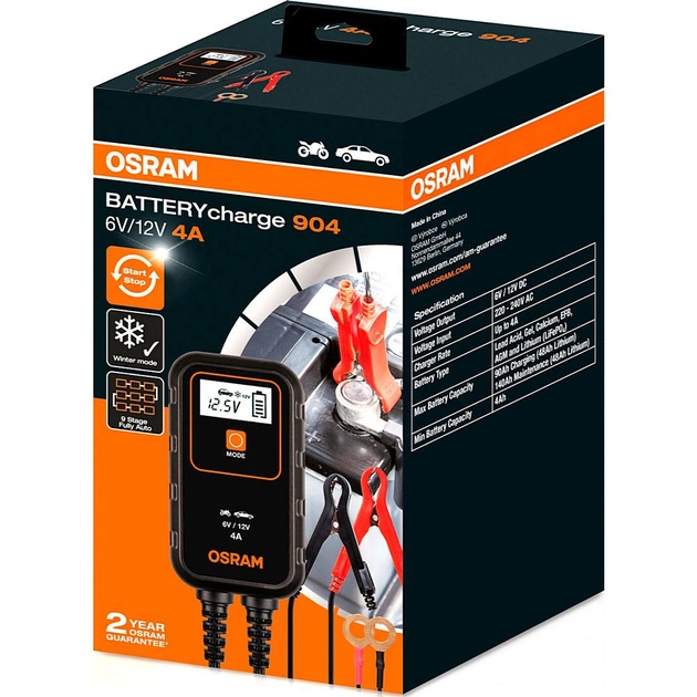 Зарядний пристрій для акумулятора Osram 4A OEBCS904 - Зображення 3
