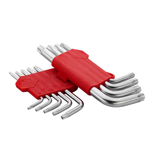 Набір ключів Г-подібних TORX з отвором 9 шт, Т10-Т50, CrV INTERTOOL HT-0604 - Зображення 4