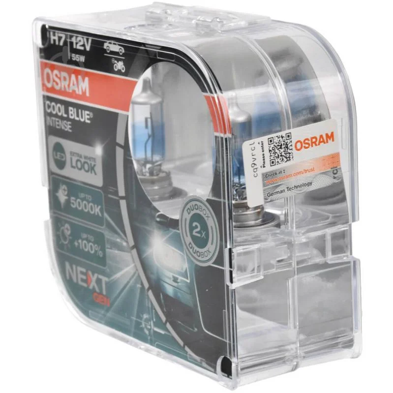 Автолампа галогенна Osram Cool Blue Intense (Next Gen) H7 55 Вт 2 шт.(OS 64210CBN-HCB) +100% 5000К - Зображення 3