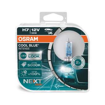 Автолампа галогенна Osram Cool Blue Intense (Next Gen) H7 55 Вт 2 шт.(OS 64210CBN-HCB) +100% 5000К - Зображення 4