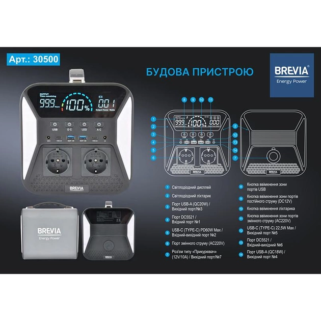 Зарядна станція Brevia 500W NCA 30500 - Зображення 7