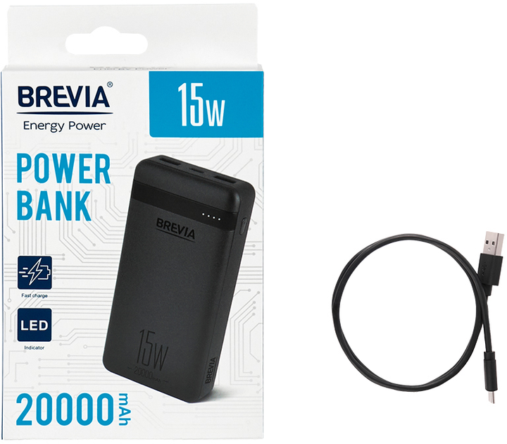 УМБ Brevia 20000mAh 15W Li-Pol