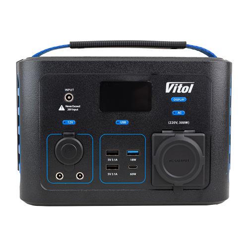 Портативне джерело живлення Vitol TV300, 220В/300Вт/Li-ion NCM 281Вт/год, чистий. сінус (TV300) - Зображення 2