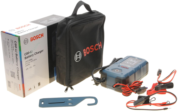 Зарядний пристрій Bosch C80-Li (6В/12В) (для акум. ємністю від 14Аг до 400Аг) 15A (EFB/GEL/VRLA/AGM)