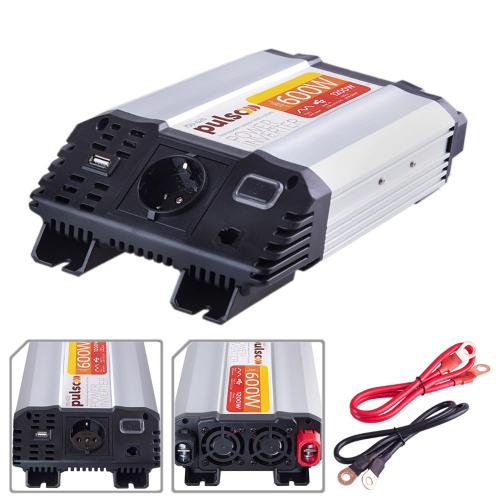 Перетворювач напруги (інвертор) PULSO/ISU- 620/12V-220V/600W/USB-5VDC2.0A/син.хвиля/клеми (ISU-620) - Зображення 2