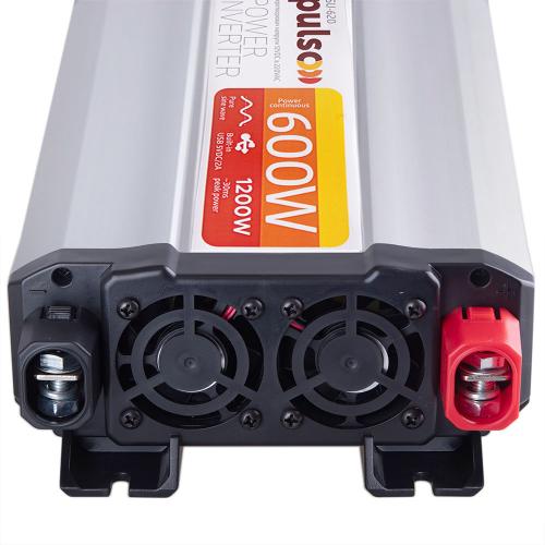 Перетворювач напруги (інвертор) PULSO/ISU- 620/12V-220V/600W/USB-5VDC2.0A/син.хвиля/клеми (ISU-620) - Зображення 5
