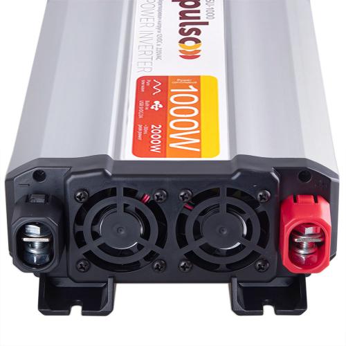 Перетворювач напруги PULSO/ISU-1000/12V-220V/1000W/USB-5VDC2.0A/син.хвиля/клеми (ISU-1000) - Зображення 3