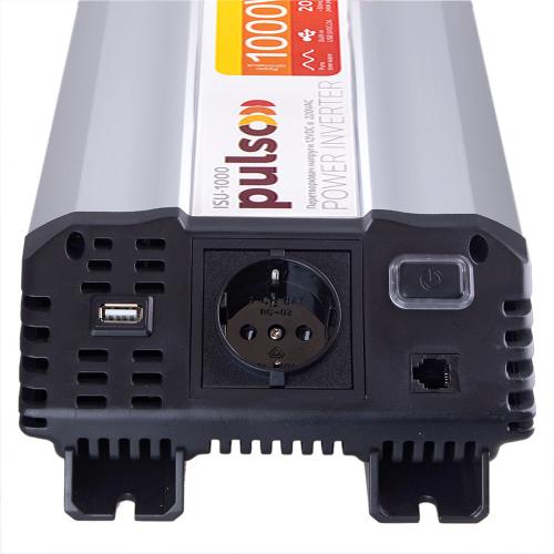 Перетворювач напруги PULSO/ISU-1000/12V-220V/1000W/USB-5VDC2.0A/син.хвиля/клеми (ISU-1000) - Зображення 4