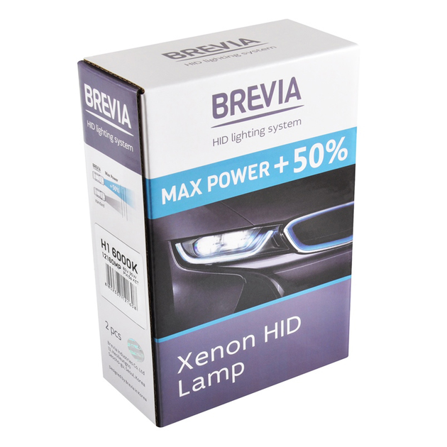 Ксенонові лампи BREVIA H1 6000K Max Power +50% (12160MP)