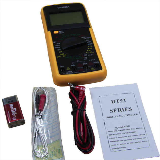 Цифровий функціональний мультиметр (тестер) DT-9208A - Зображення 4