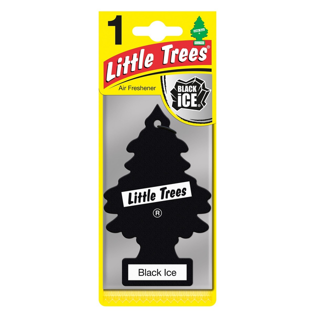 Ароматизатор в автомобіль Wunder Baum Little Trees Чорний лід Black Ice Освіжувач повітря Ялинка Сухий Листочок 5г