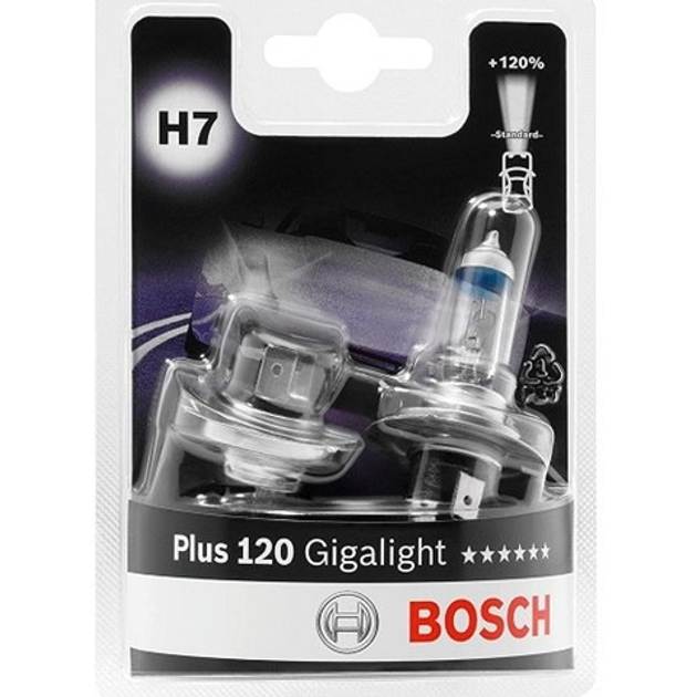 Автолампа H7 Gigalight+120% 12V 55W PX26d - кт 2шт, (1987301426)