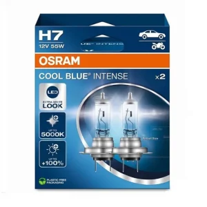 Галогенні лампи H7 55W 12v cool blue +100% комплект Osram Intense next gen, 64210CBN-2HB
