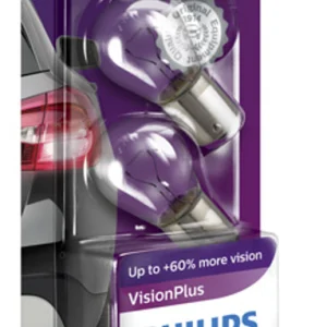 Автолампи Philips P21W 12V 21W (PS 12498 VP B2) (12498VPB2), блістер 2шт. +60%