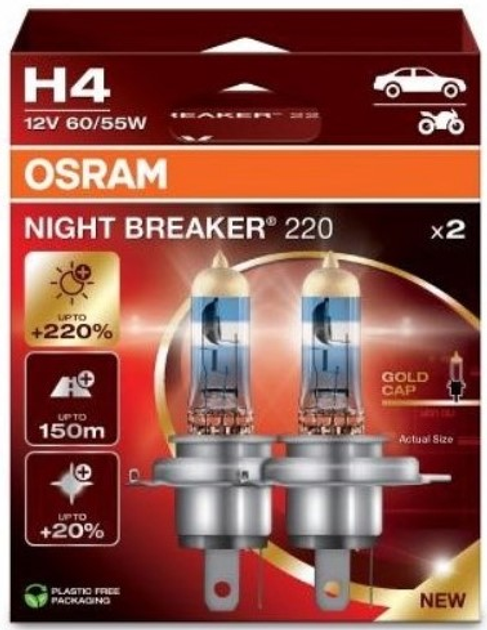 Автолампи OSRAM Night Breaker 220 H4 (комплект 2 шт. )